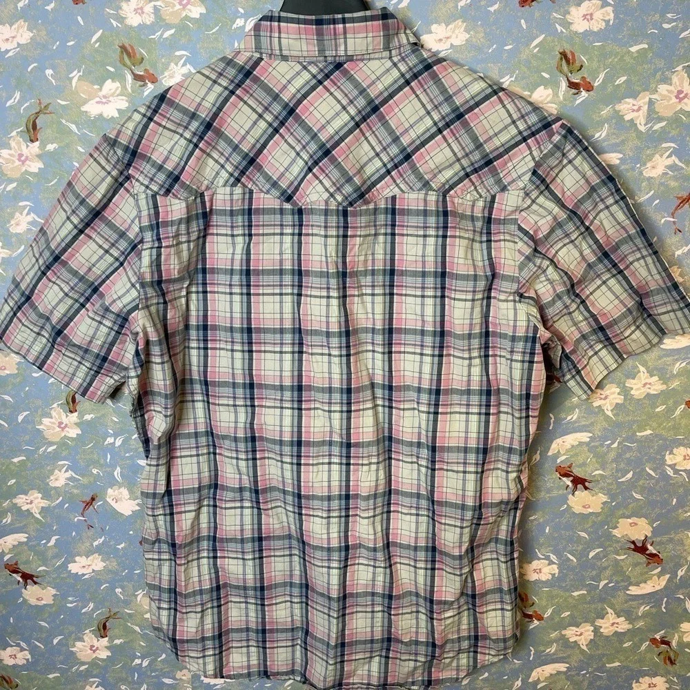 Volcom Plaid western blue pink size medium‎